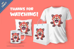 Cartoon Evil Red Panda. T-Shirt, PNG, SVG. Product Image 3