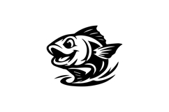 Cartoon Fish Character Logo Design Vector Product Image 1
