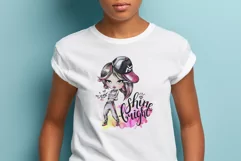 Cartoon Hip-Hop Girl & Lettering Quote| Watercolor png print Product Image 2
