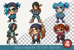 Cartoon girl bandit. Tshirt, PNG. Product Image 2