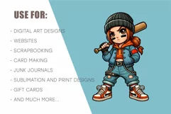 Cartoon girl bandit. Tshirt, PNG. Product Image 5