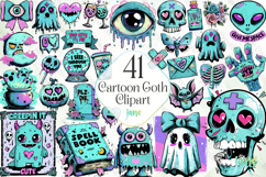 Cartoon Goth Sublimation Clipart Bundle Product Image 1