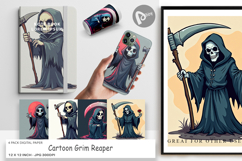 Cartoon Grim Reaper Digital Paper Product Image 1
