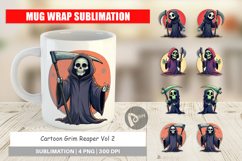 Cartoon Grim Reaper Mug Wrap Product Image 1