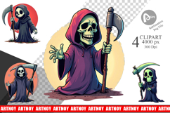 Cartoon Grim Reaper Clipart Product Image 1