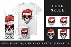 Cartoon Halloween horror ghost sugar sunglasses glasses cool skull 20 oz tumbler skinny mug wrap clipart t-shirt sublimation printable design