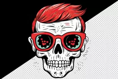 Cartoon Halloween horror ghost sugar sunglasses glasses cool skull 20 oz tumbler skinny mug wrap clipart t-shirt sublimation printable design