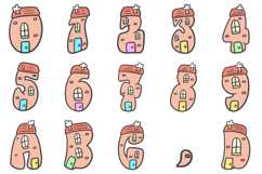 Cartoon Houses Font Cartoon Brick Building Lettering ABC PNG Product Image 2