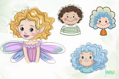 Cartoon Illustrations Of Girls’ Faces Product Image 1