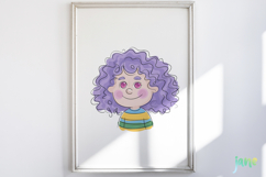 Cartoon Illustrations Of Girls’ Faces Product Image 6
