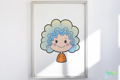 Cartoon Illustrations Of Girls’ Faces Product Image 2