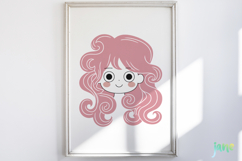 Cartoon Illustrations Of Girls’ Faces Product Image 2