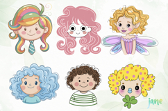 Cartoon Illustrations Of Girls’ Faces Product Image 8