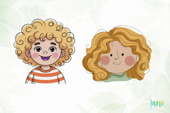 Cartoon Illustrations Of Girls’ Faces Product Image 2