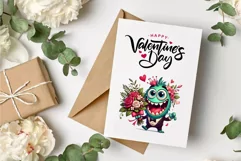 Cartoon Monster in Love. Tshirt, PNG. Product Image 7