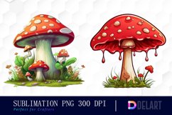 Cartoon Mushroom Clipart Bundle, Sublimation PNG Product Image 4