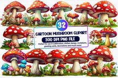 Cartoon Mushroom Clipart Bundle, Sublimation PNG Product Image 1
