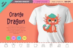 Cartoon orange dragon. Fantasy clipart. Product Image 1
