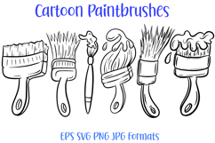 Cartoon Paintbrushes Painting Art Illustration SVG PNG by Squeeb Creative
