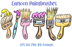 Cartoon Paintbrushes Painting Art Illustration SVG PNG by Squeeb Creative