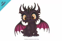 Cartoon purple dragon. Fantasy clipart. Product Image 2
