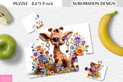 3d Flower Hippie Giraffe| Floral Sublimation Puzzle Design Product Image 1