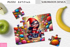 Flower Hippie Gnome| Floral Sublimation Puzzle Design Product Image 1