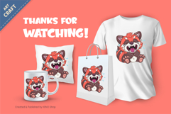 Cartoon Red Panda Crybaby. T-Shirt, PNG, SVG. Product Image 3