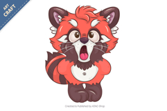 Cartoon Red Panda Shocked. T-Shirt, PNG, SVG. Product Image 2
