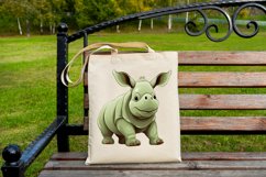 Cute Cartoon Rhino Watercolor Sublimation Clipart Product Image 4