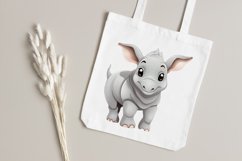 Cute Cartoon Rhino Watercolor Sublimation Clipart Product Image 2