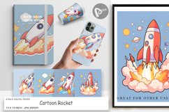 Digital Paper Cartoon Rocket Product Image 1