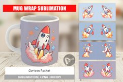 Mug Wrap Design Cartoon Rocket Product Image 1