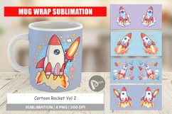 Mug Wrap Design Cartoon Rocket Product Image 1