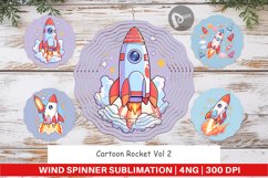 Wind Spinner Cartoon Rocket Product Image 1