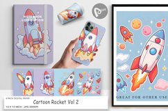 Digital Paper Cartoon Rocket Product Image 1