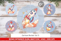 Wind Spinner Cartoon Rocket Product Image 1