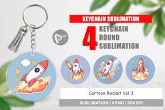 Keychain Cartoon Rocket Product Image 1