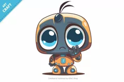 Cartoon sad robot. T-Shirt, PNG, SVG. Product Image 2