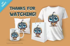 Cartoon sad robot. T-Shirt, PNG, SVG. Product Image 3