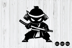 Cartoon Samurai SVG, Cute Samurai SVG, Funny Samurai SVG Product Image 1