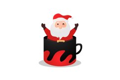 Cartoon santa claus inside cup design Product Image 1