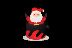Cartoon santa claus inside cup design Product Image 2