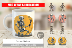 Cartoon Skeleton Mug Wrap Product Image 1
