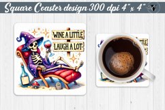 Square Coaster | Skeleton coaster | Halloween Product Image 1