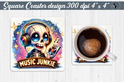 Square Coaster | Skeleton coaster | Halloween Product Image 1