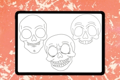Cartoon Skulls Procreate Stamps Product Image 2