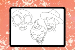 Cartoon Skulls Procreate Stamps Product Image 3