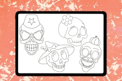 Cartoon Skulls Procreate Stamps Product Image 4