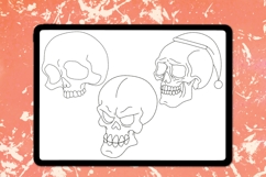Cartoon Skulls Procreate Stamps Product Image 5